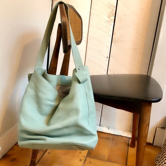 Skagen Handbags - Skagen Blue Pebble Leather Hobo Tote EUC
